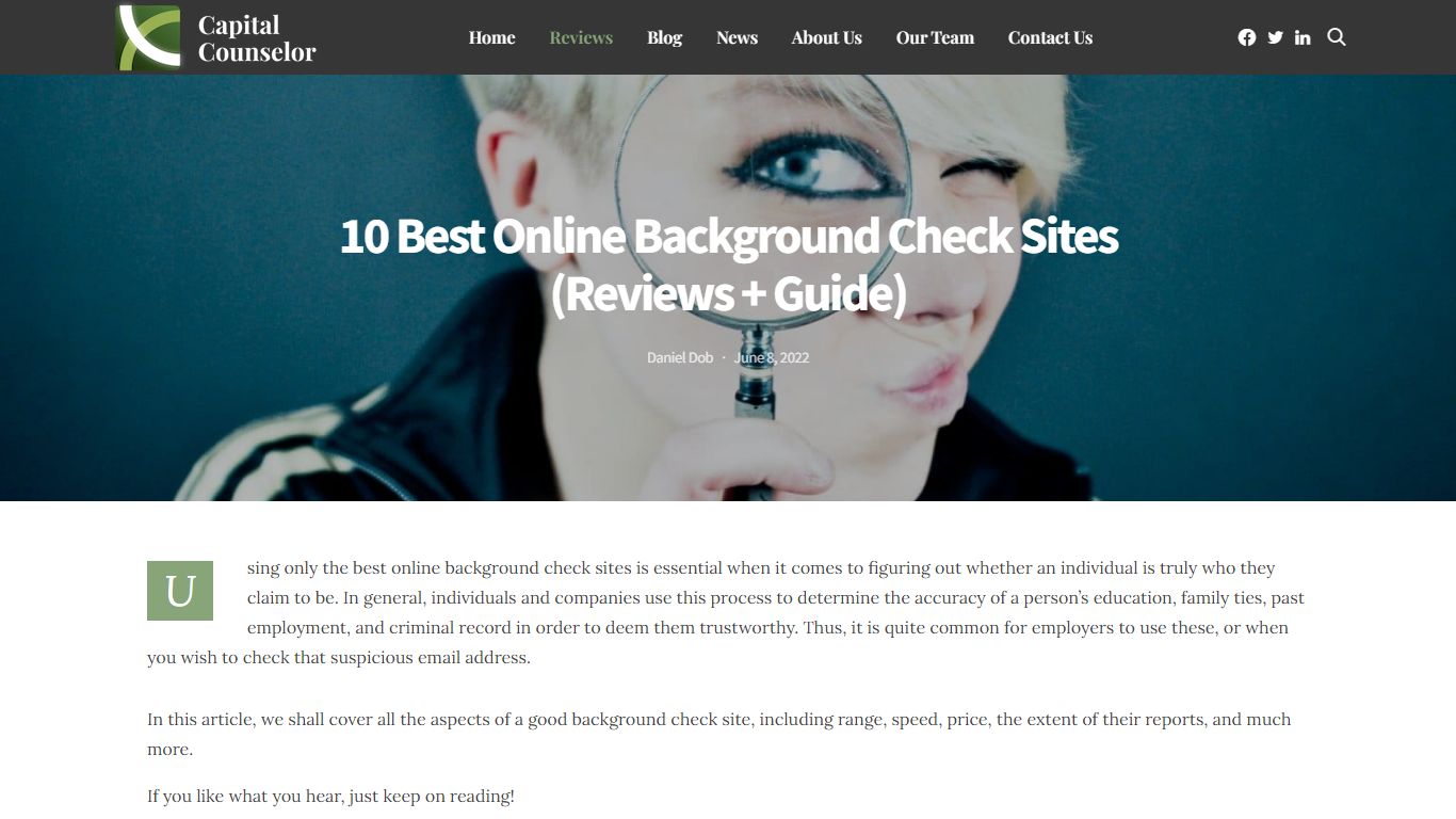 10 Best Online Background Check Sites (Reviews + Guide) - CapitalCounselor